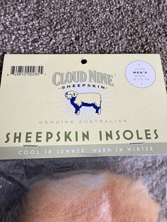 Other - Cloud Nine Sheepskin Insoles - Natural Tan